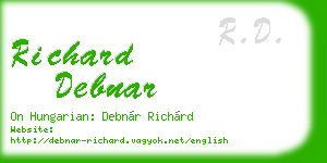 richard debnar business card