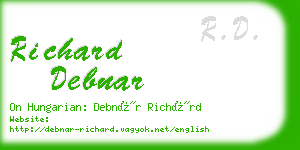 richard debnar business card